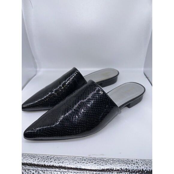 ARider Girl | Black Snake-Embossed Mina Mule - Size 9 - Picture 1 of 14